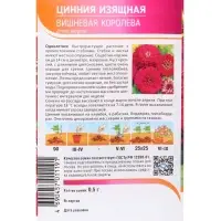 Семена Цинния &laquo;Изящная Вишневая Королева&raquo;, 0.5 г, &laquo;Агрос&raquo;