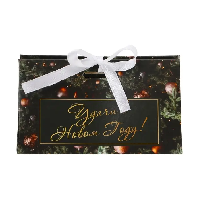 Бонбоньерка, новогодняя подарочная упаковка «Ёлка и гирлянда», 10×5.5×5 см