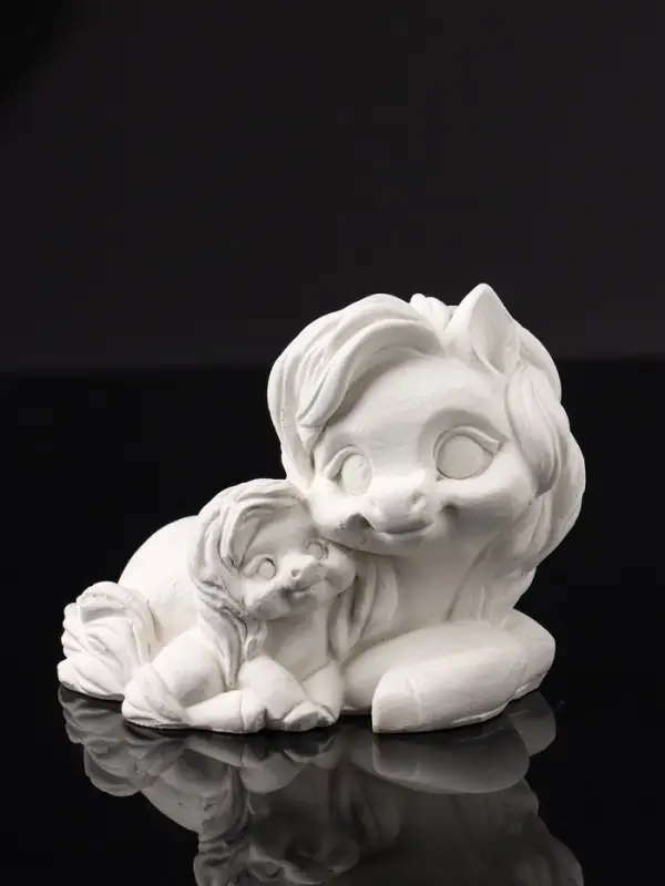 Фигура "Пони мама" 9х7х6 см, натуральный, гипс