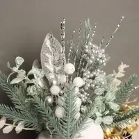 Новогодняя композиция на стол «Зимнее волшебство. Величие» пластик, 24×10.5 см, белый