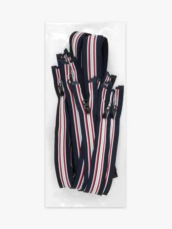 Молния &laquo;Спираль&raquo;, №5, разъёмная, замок автомат, 80 см, тёмно-синяя, красный, белый