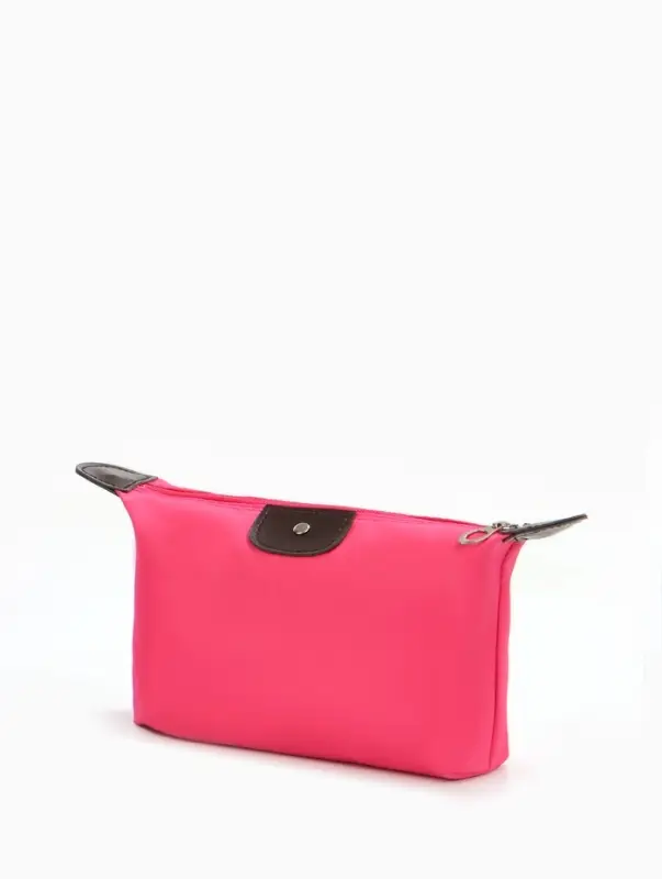 Косметичка простая на молнии, маленькая, розовая