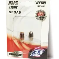 Лампа AVS Vegas CHROME в блистере 12V. WY5W (W2,1x9,5d) "yellow" 2шт.