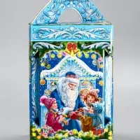 Подарочная новогодняя коробка &laquo;Новогодняя карусель&raquo; 15.8&times;15.8&times;23.5 см