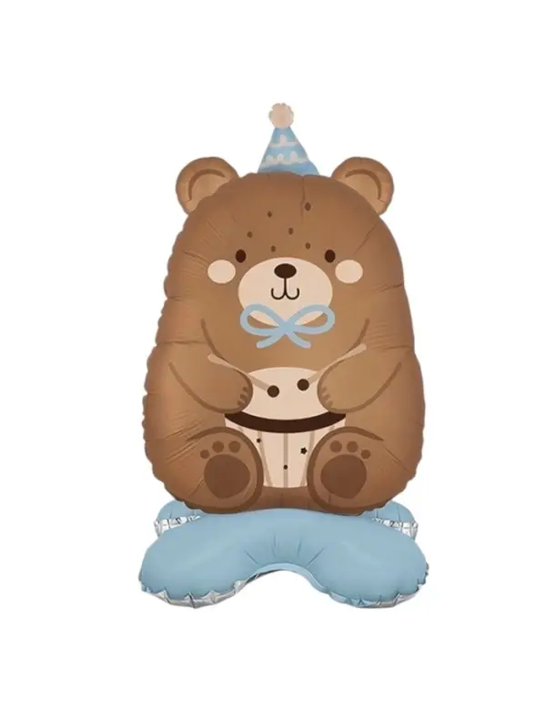 Воздушный шар фольгированный 3D 24" "Мишка в голубом колпачке" под воздух