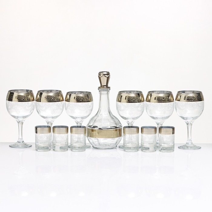 Минибар "Гармония" 13 предметов: фужеры 260 мл + графин 500 мл + стопка 60 мл