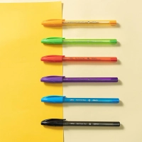 Набор шариковых ручек Deli EQ69-6,иг.нак 0,7,черн.пониж.вязк, 6 цвет