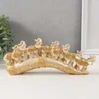 Фигурка полистоун &laquo;Семь слонов на бивне&raquo;, резной 10&times;24&times;3.5 см