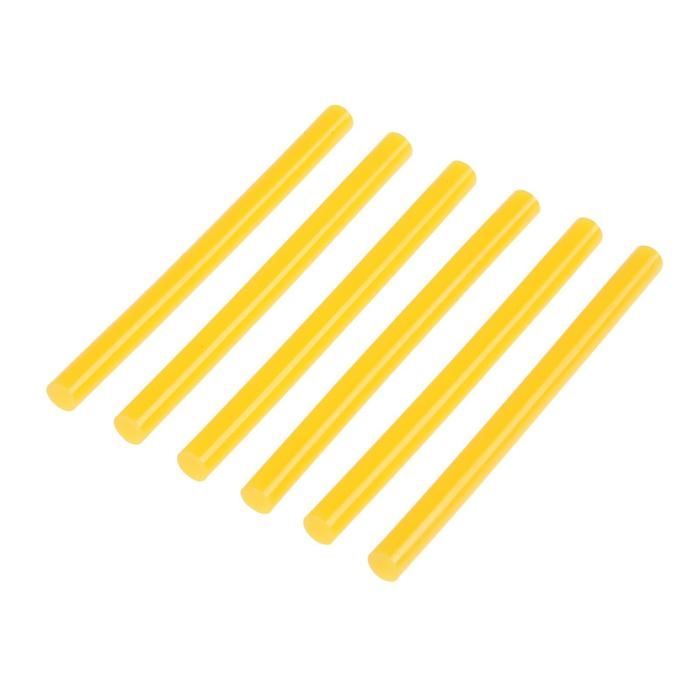 Клеевые стержни ТУНДРА, 7 х 100 мм, желтые, 6 шт. Клеевые стержни ТУНДРА, 7 х 100 мм, желтые, 6 шт.