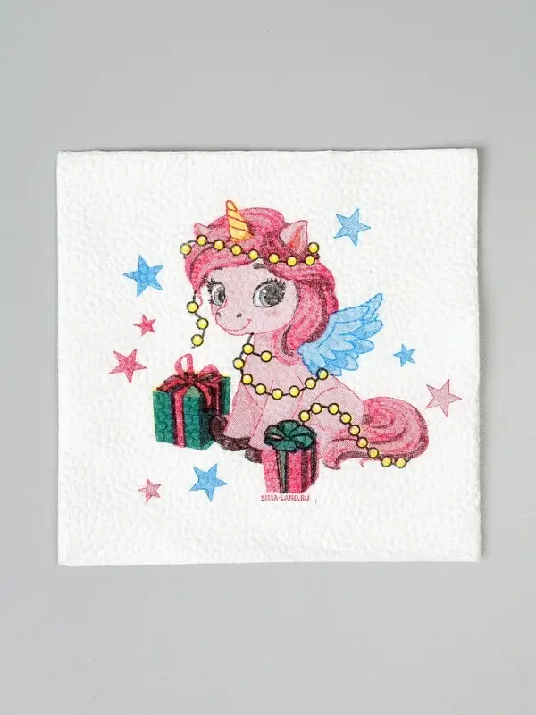 Салфетки бумажные «Лошадка с подарками», однослойные, 24×24 см, набор 20 шт. Салфетки бумажные «Лошадка с подарками», однослойные, 24×24 см, набор 20 шт.