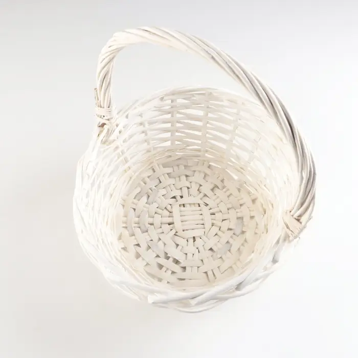 Набор корзин из 3 шт, 38х38х17х 41, 32х32х15х36, 26х26х13х31, белый, ива