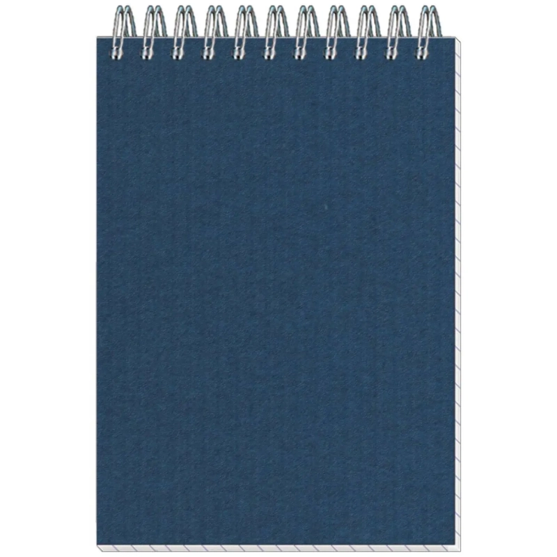 Блокнот МИКРОВЕЛЬВЕТ- А6 50л. спираль, синий, клетка 80шт