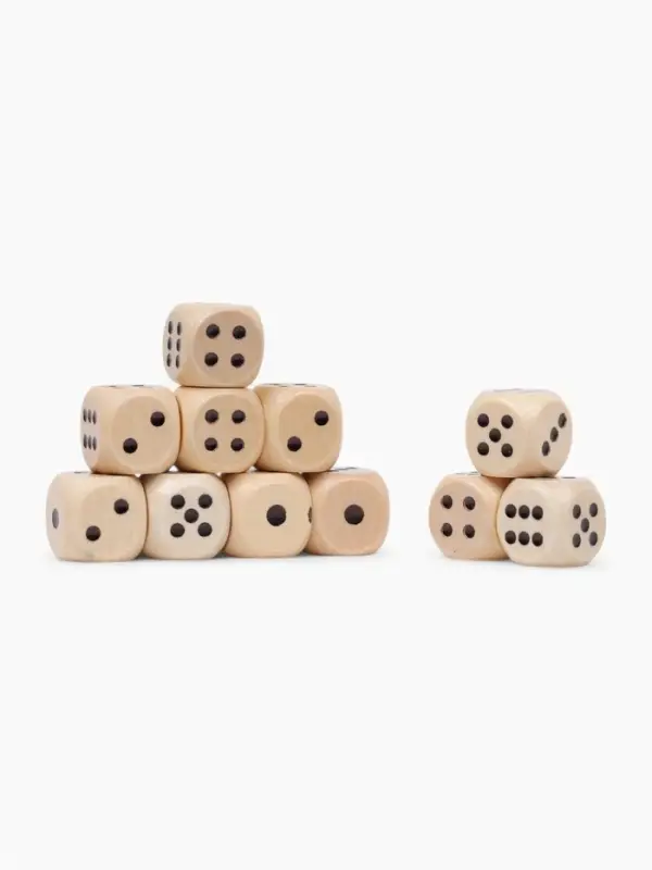 Кости игральные, деревянные, 100 шт., 1.6&times;1.6 см