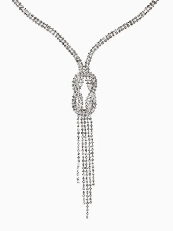 Набор 2 предмета: серьги, колье &laquo;Лёд&raquo;, загиб, белый в серебре, 40 см