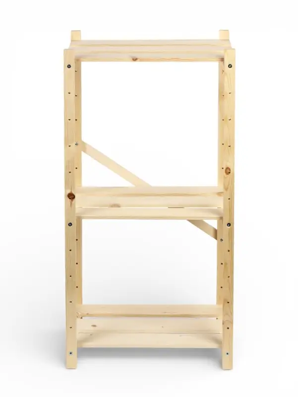 Стеллаж деревянный 3 полок 79 х 40 х 28 см, с регулируемыми полками