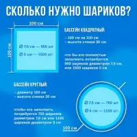 Шарики для сухого бассейна с рисунком, диаметр шара 7.5 см, набор 500 штук, цвет голубой