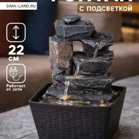 Фонтан настольный &laquo;Скалистый ручей&raquo;, 13&times;12&times;22 см, с подсветкой