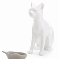 Миска &laquo;Голова кота&raquo;, 150 мл, 14&times;12.5&times;6.5 см, керамика, серая
