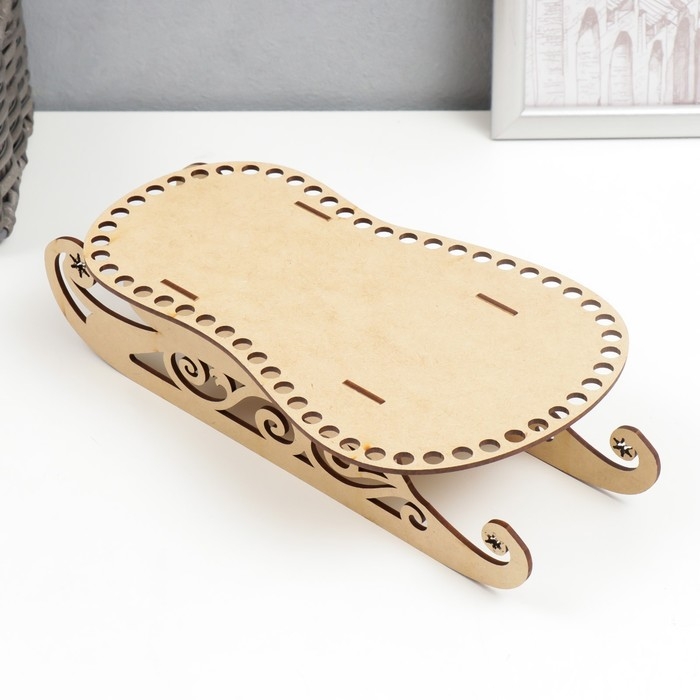 Заготовка для вязания Заготовка для вязания "Сани. Вид 3" набор 3 детали, донышко 25х15 см