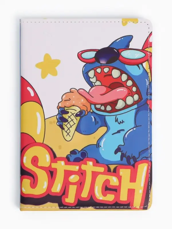 Ежедневник кожзам А5 "Стич на пляже", 80 л