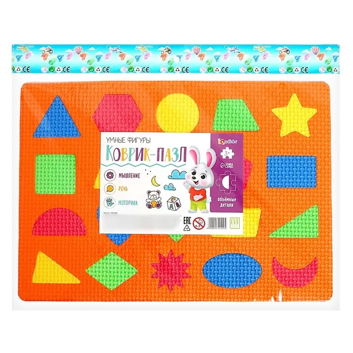 Коврик-пазл &laquo;Умные фигуры&raquo;, цвета МИКС