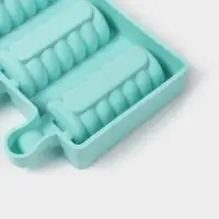 Форма для мороженого Доляна &laquo;Моника&raquo;, силикон, 19.5&times;11 см, 4 ячейки (6.7&times;3.2 см), МИКС