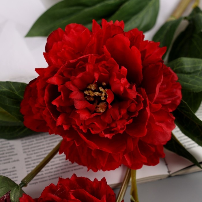 Цветы искусственные Цветы искусственные "Пион Беверли люкс" 60 см, красный
