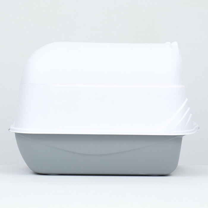 Туалет-домик 35 х 50 х 35 см, бело-серый Туалет-домик 35 х 50 х 35 см, бело-серый