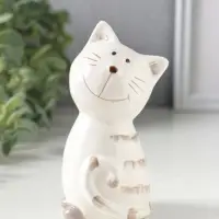 Сувенир керамика "Котейка белый полосатый" 6,5х5,3х11,2 см