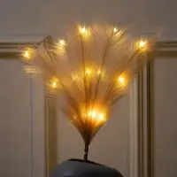 Ветка светодиодная бежевая, 56 см, 15 LED, батарейки ААх2 (не в комплекте), свечение теплое белое