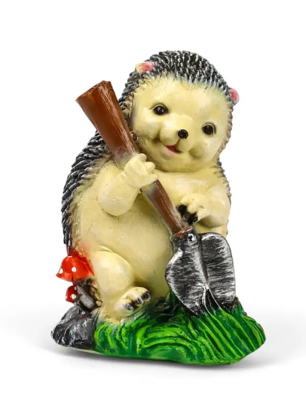 Садовая фигура из полистоуна &laquo;Ёж с лопатой&raquo;, 31&times;22&times;22 см