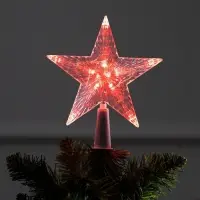 Светодиодная верхушка на ёлку &laquo;Звезда красная&raquo;, 16 см, 10 LED, 220 В, свечение красное