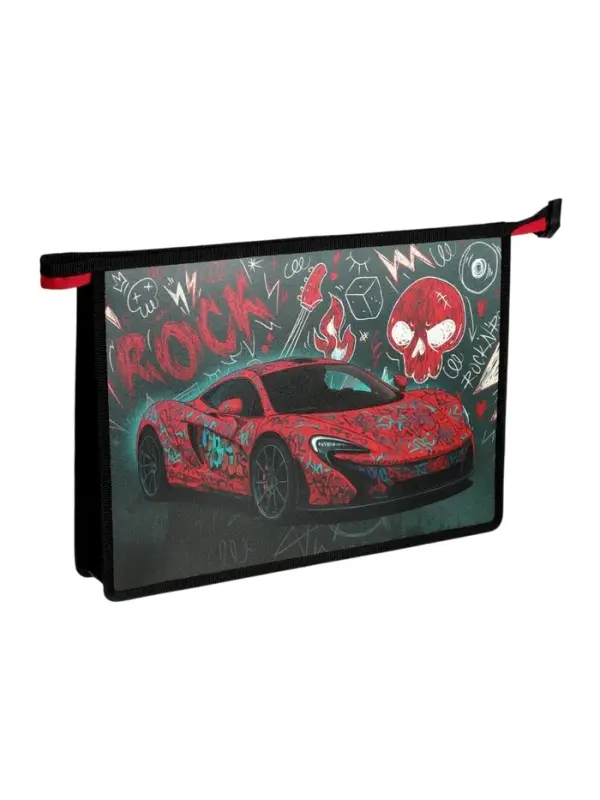 Папка для тетрадей А4 &laquo;Красное авто&raquo;, молния сверху