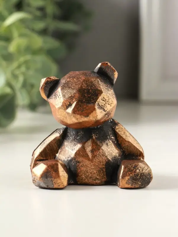 Фигурка гипс &laquo;Мишка геометрический&raquo;, 6&times;6&times;5 см, винтажная бронза