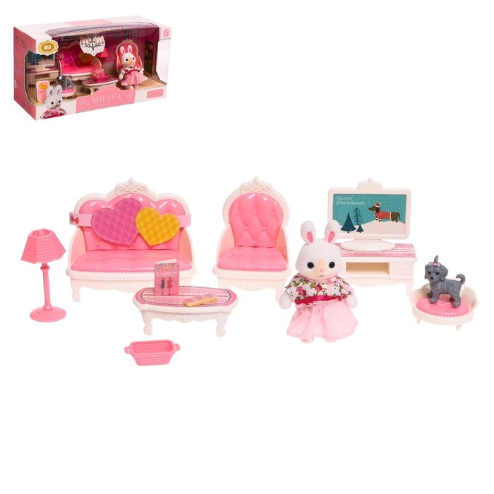 Набор игровой «Зайчик» с мебелью и аксессуарами Набор игровой «Зайчик» с мебелью и аксессуарами