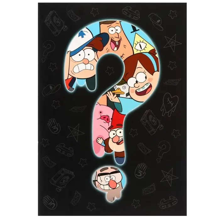 Блокнот А5, 40 листов, на скрепке, в точку, УФ-лак, &laquo;Гравити Фолз&raquo;