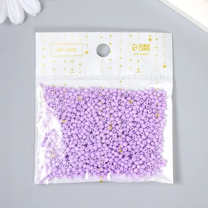 Бисер круглый размер 12/0  Бисер круглый размер 12/0 "Пастельно-сиреневый" 20 гр