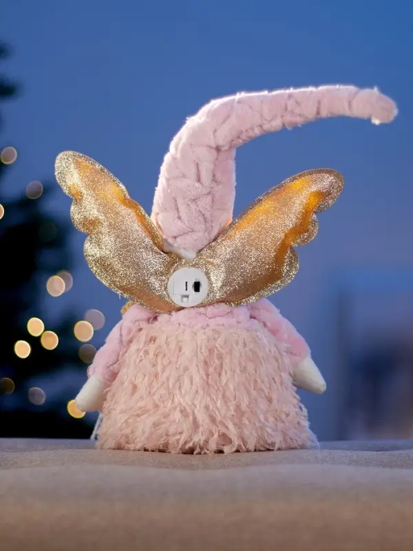 Светодиодная фигура &laquo;Кукла в розовом&raquo; 70 см, текстиль, 6 LED, от батареек AG10&times;3, свечение тёплое белое