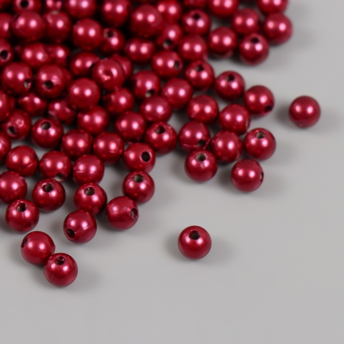 Набор бусин Набор бусин "Жемчуг" d 6 мм, 250 гр, бордо