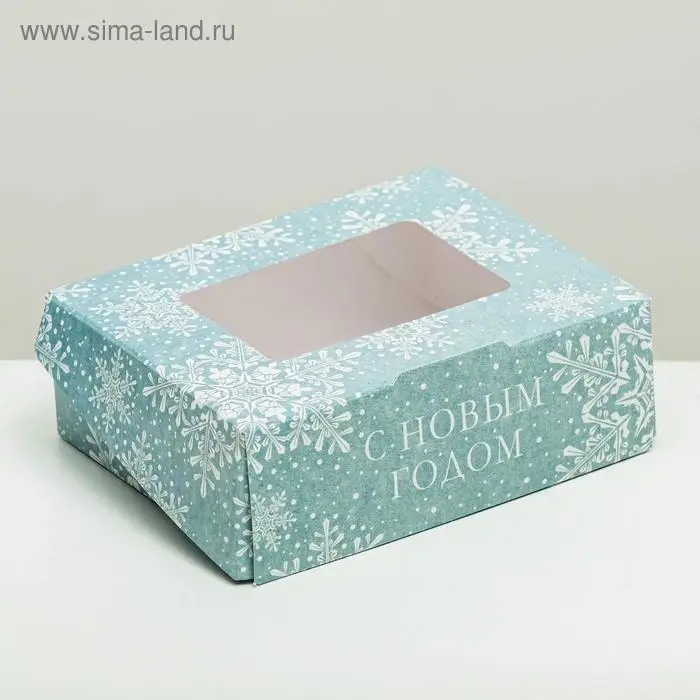 Коробка складная «Снежинки», 10 х 8 х 3.5 см Коробка складная «Снежинки», 10 х 8 х 3.5 см