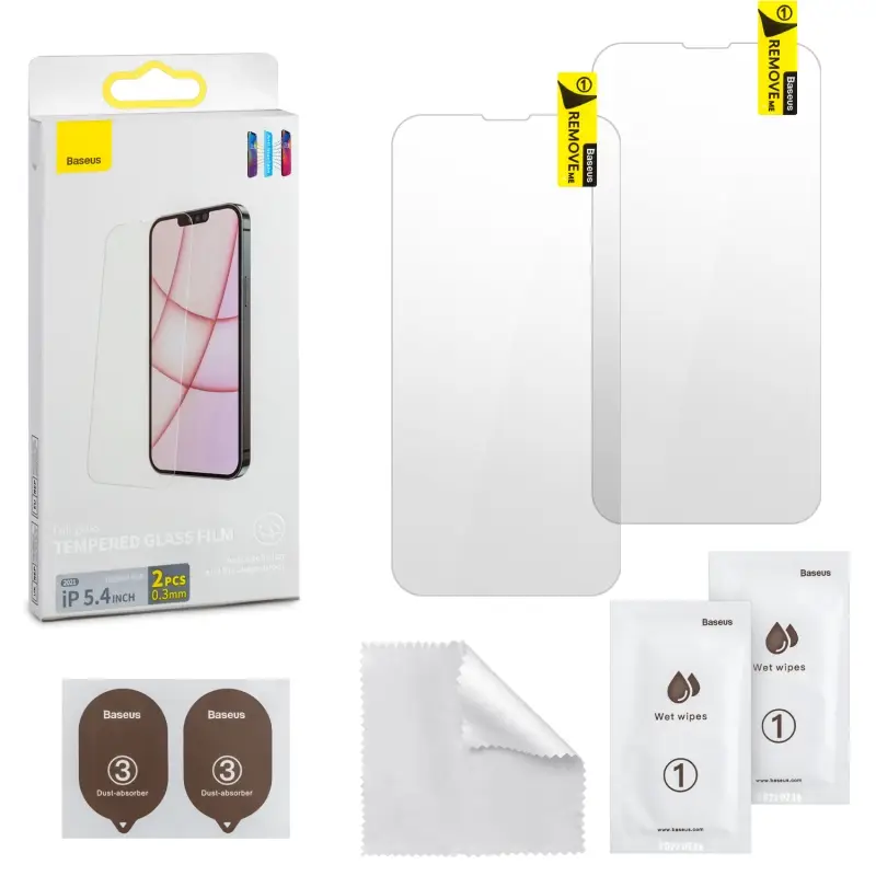 Защитное стекло IPH 13 Mini 5.4 (2021) Baseus Антибликовое 0.3mm 2 шт прозрачное Защитное стекло IPH 13 Mini 5.4 (2021) Baseus Антибликовое 0.3mm 2 шт прозрачное