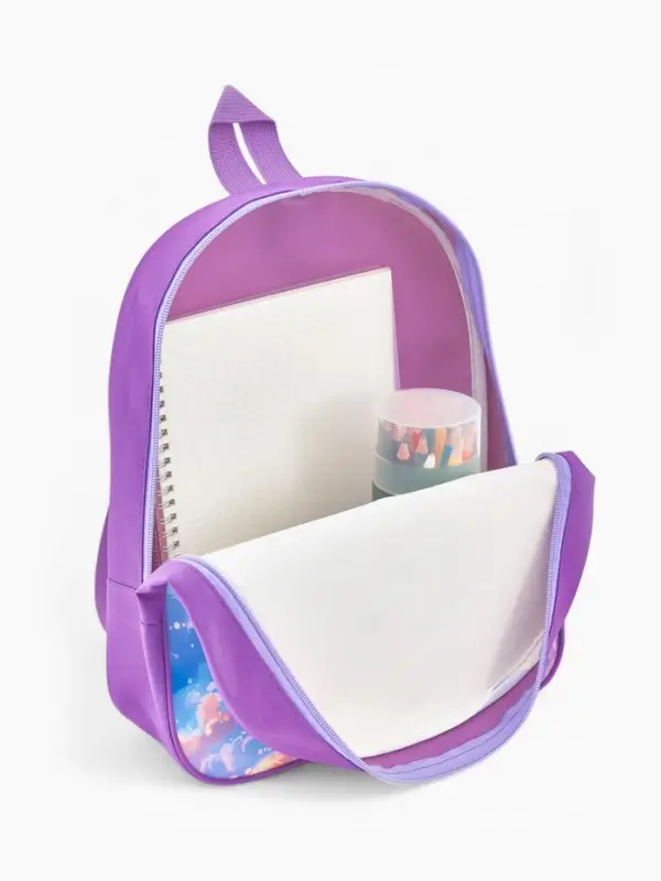 Рюкзак детский 27*10*30, отд на молнии, единорог сиреневый Рюкзак детский 27*10*30, отд на молнии, единорог сиреневый
