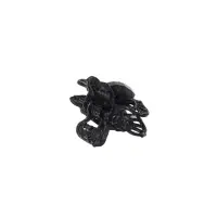 Крабик для волос &laquo;Чёрный ажур&raquo;, ореол сердца, 2.5 см