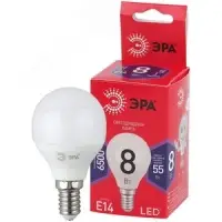 Лампа светодиодная LED 8 Вт 640Лм 6500К шар холодный E14 220-240В LED P45-8W-865-E14 Red Line