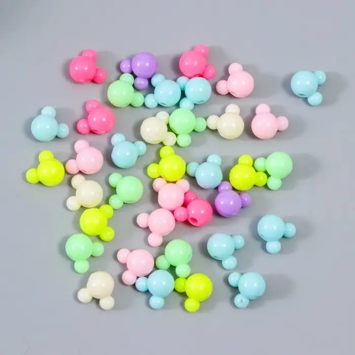 Бусины для творчества пластик  Бусины для творчества пластик "Мишка. Пастельные тона" набор 15 гр 1,1 см