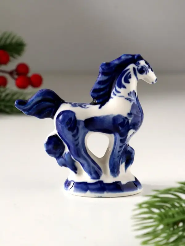 Сувенир Скакун , 9х9 см, гжель Сувенир Скакун , 9х9 см, гжель