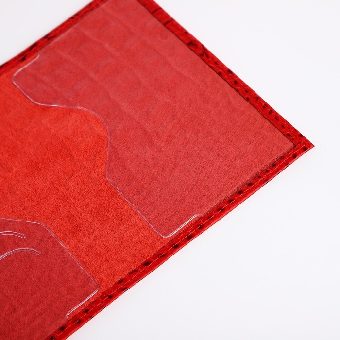 Обложка для паспорта, кайман, цвет красный Обложка для паспорта, кайман, цвет красный