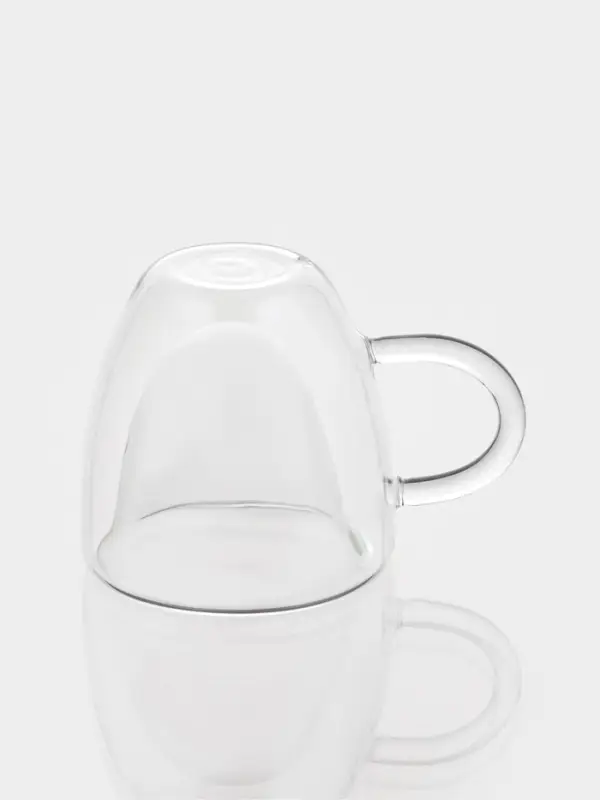 Набор кружек с двойными стенками Доляна &laquo;Сердце&raquo;, 150 мл, 11.5&times;8.5&times;8 см, 2 шт., стекло, прозрачный