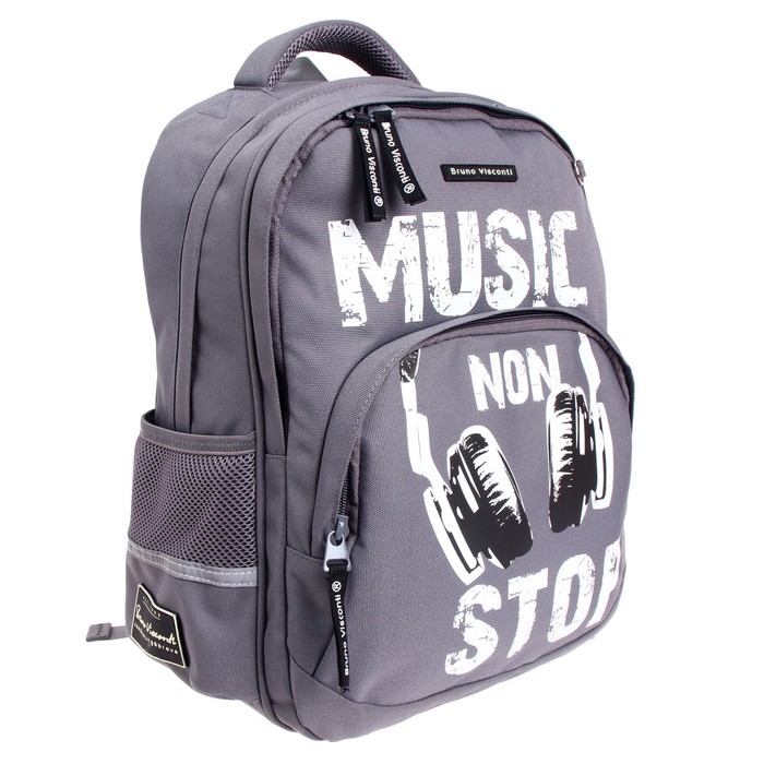 Рюкзак молодежный Bruno Visconti 40 x 30 x 17 см, Music, пенал в подарок Рюкзак молодежный Bruno Visconti 40 x 30 x 17 см, Music, пенал в подарок