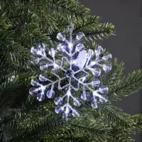 Подвеска световая &laquo;Снежинка&raquo;, 14&times;14&times;1 см, 10 LED, от батареек AG13&times;3, свечение белое